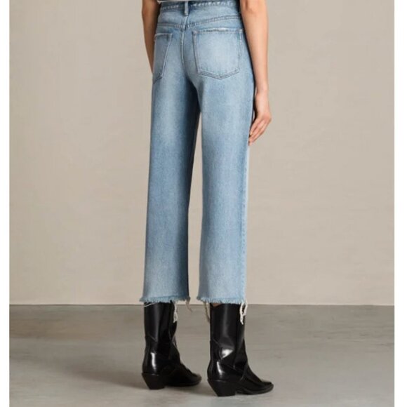 ALL SAINTS Mazzy Straight Crop Jeans Size 24 - Picture 2 of 5